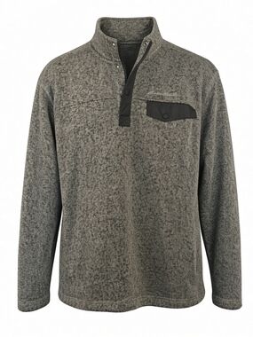 Eddie Bauer Gray Mock Neck 1/4 Snap Sweater Size Large